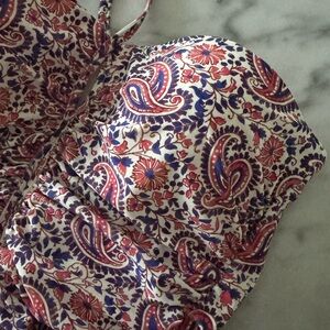 Veronica Beard Hazina Red and Blue Paisley One Piece Swimsuit